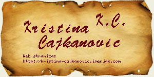 Kristina Čajkanović vizit kartica
